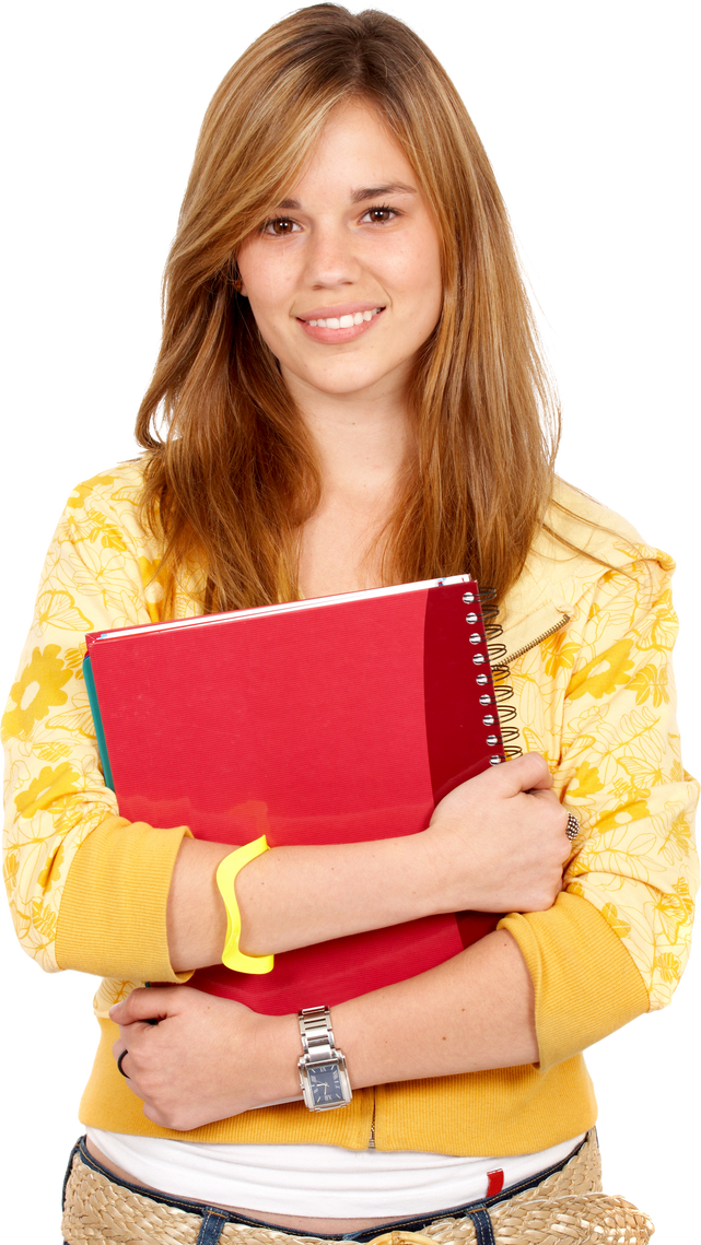 Blond Teenage Student Smiling